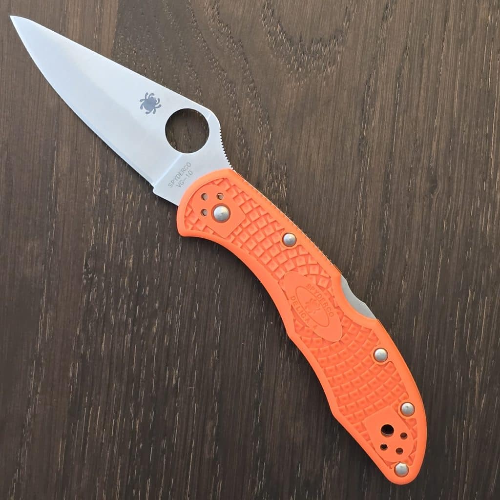 Spyderco Japan Delica in VG-10 and Orange G10 Scales – gallery image 2
