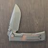 Chaves Knives Frame Lock in Grey Tumbled CPM 3V, TI Frame and Clip and Sand Blasted Natural Linen Micarta Inlay and Pivot Collars (gently Used)