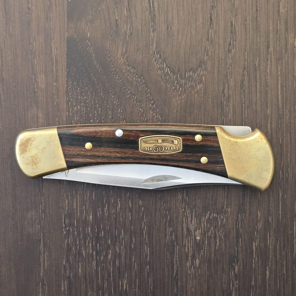 Buck USA 50 Year Anniversary 110 Lockback in Ebony and Stainless Steel – gallery image 4