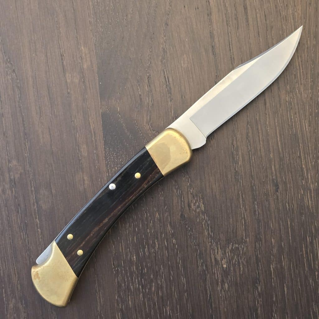 Buck USA 50 Year Anniversary 110 Lockback in Ebony and Stainless Steel – gallery image 2