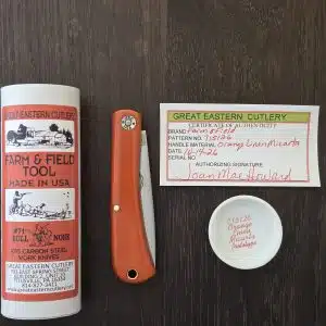 Great Eastern Cutlery #715126 Orange Linen Micarta PROTOTYPE (Copy)