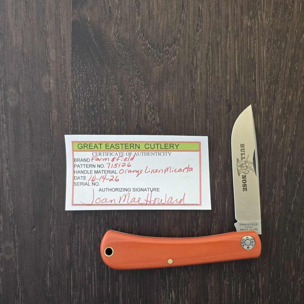 Great Eastern Cutlery #715126 Orange Linen Micarta PROTOTYPE – gallery image 3