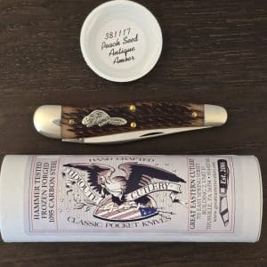 Great Eastern Cutlery #381117 Antique Amber Jigged Bone Beaver Tail