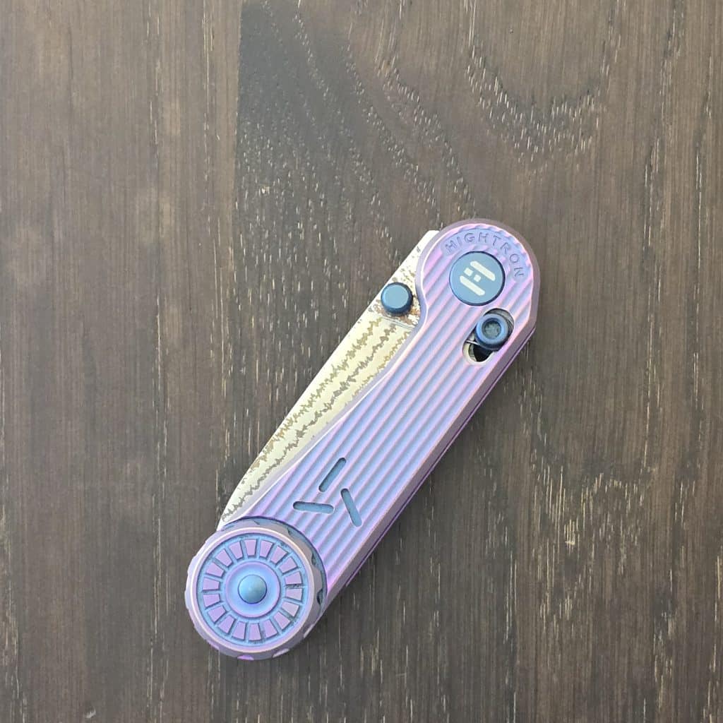 Hightron Knives Edge Play Purple 2.64in Plain Copper Damascus Sheepsfoot HT01PURP – gallery image 5